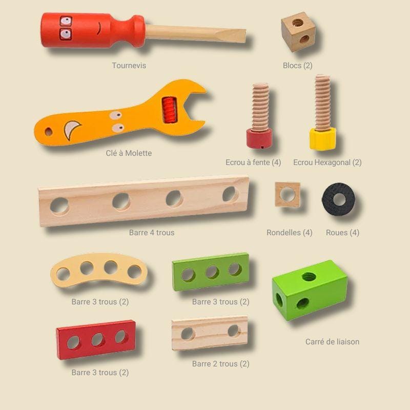 Jeux Montessori en Bois | Je Construis, je Répare