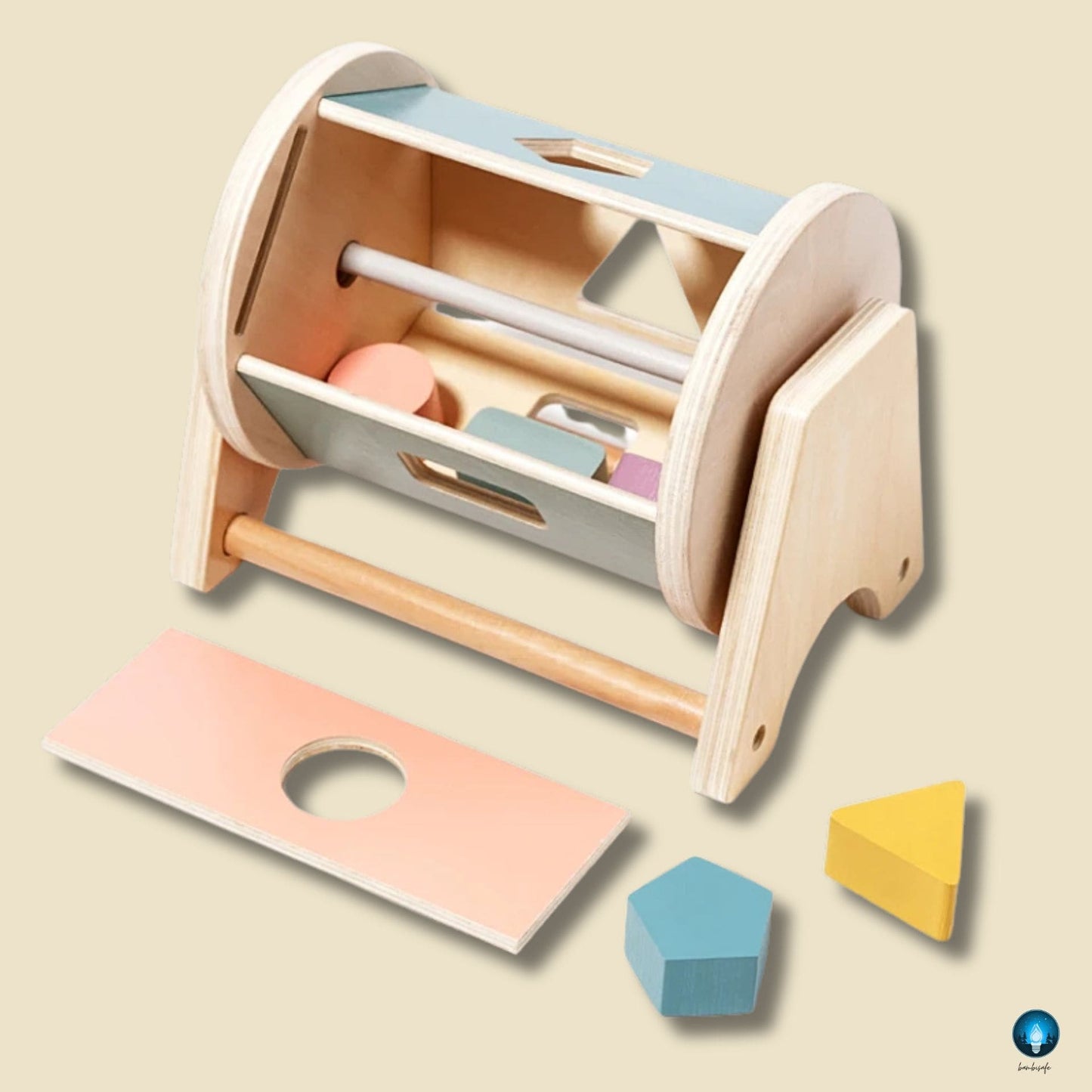Jouet Montessori 1 an | Rolling Drum en Bois – Trier, Rouler, Découvrir