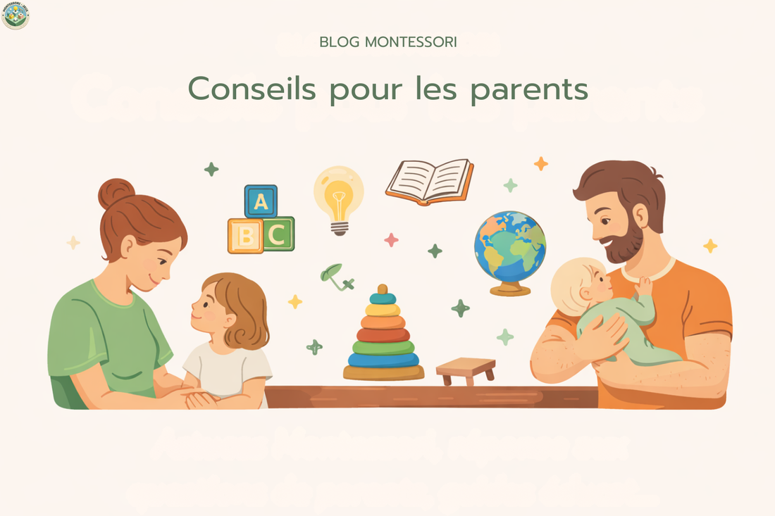 Parents s’informant sur la pédagogie Montessori et l’éducation bienveillante
