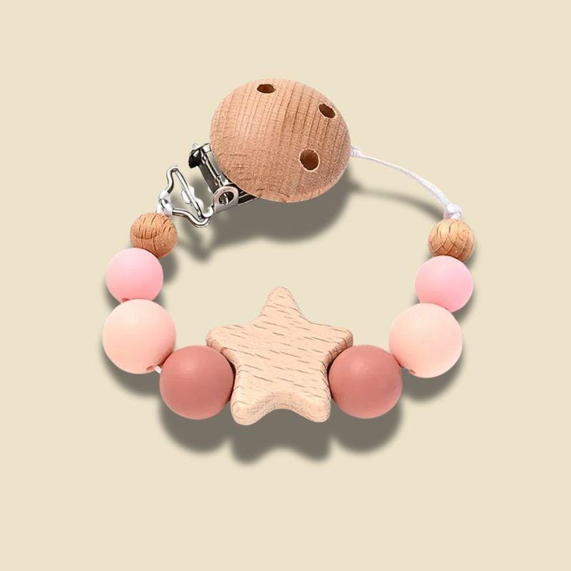 Attache Tétine Montessori | Ma petite Etoile Rose Bonbon