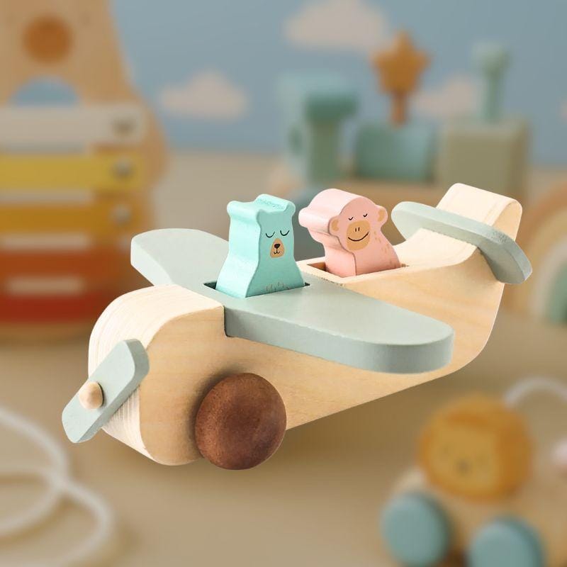 Jeu Montessori 1 an | Avion Blue & Pig