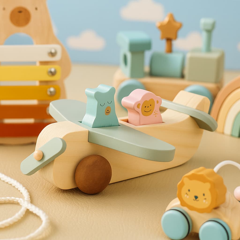 Jeu Montessori 1 an | Avion Blue & Pig