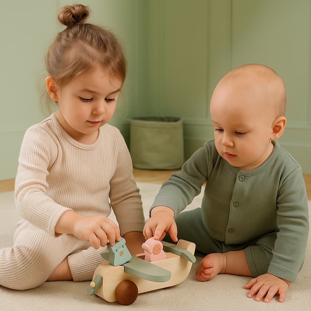 Jeu Montessori 1 an | Avion Blue & Pig