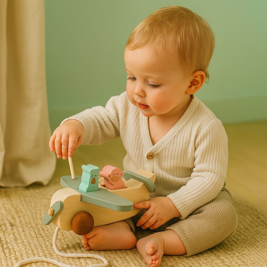 Jeu Montessori 1 an | Avion Blue & Pig