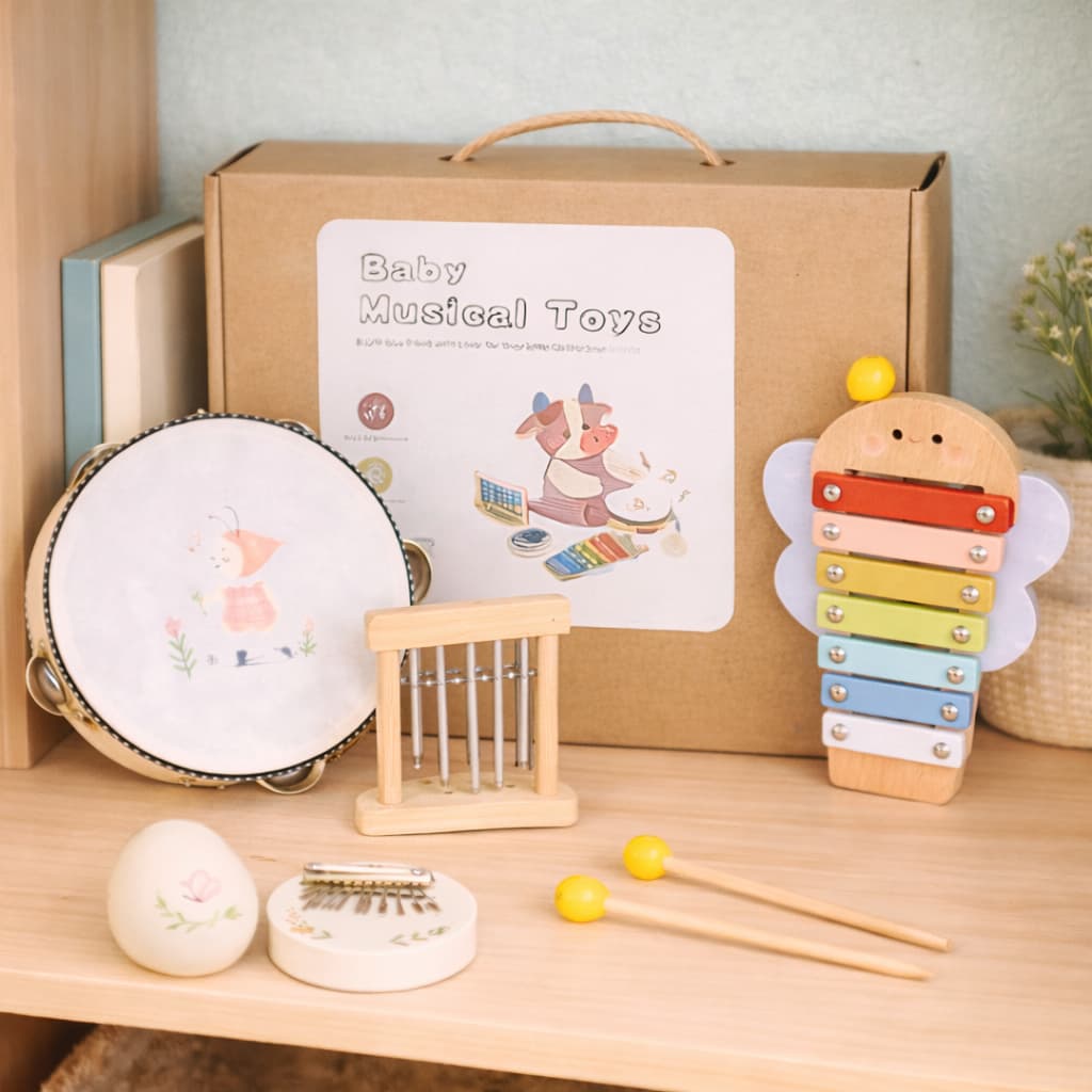 Jeux en Bois Montessori | Coffret Musical Percussion Coffret 6 pièces