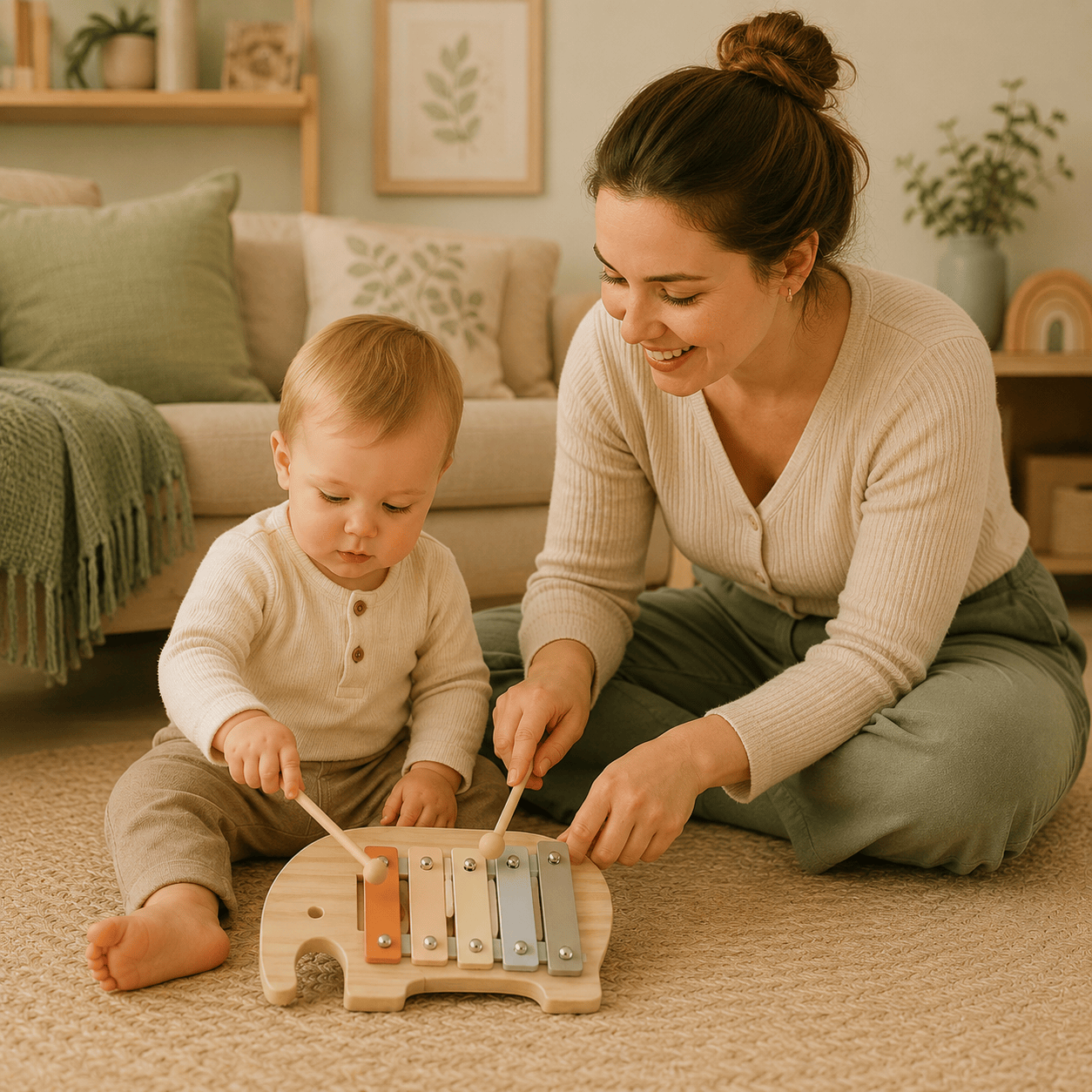 Jeux Montessori 1 an | Petit Elephant Xylophone – Éveil musical en bois