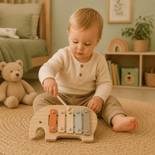 Jeux Montessori 1 an | Petit Elephant Xylophone – Éveil musical en bois