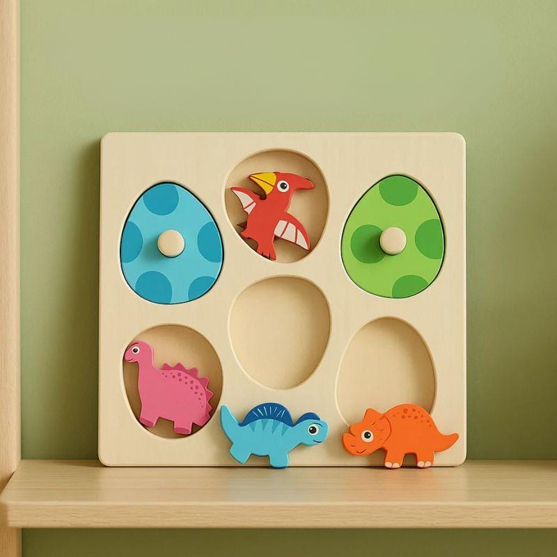 Jeux Montessori 2 ans | Le Petit Dinosaure en Bois