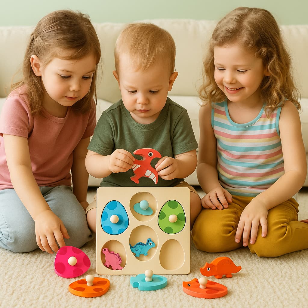 Jeux Montessori 2 ans | Le Petit Dinosaure en Bois