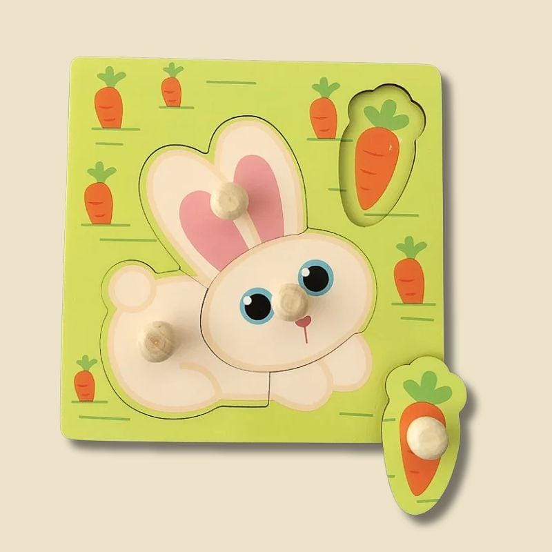 Jeux Montessori 2 ans | Mon premier Puzzle en Bois Le Lapin