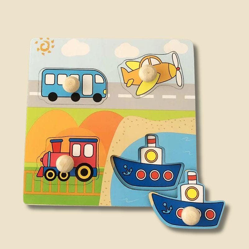 Jeux Montessori 2 ans | Mon premier Puzzle en Bois Le Transport