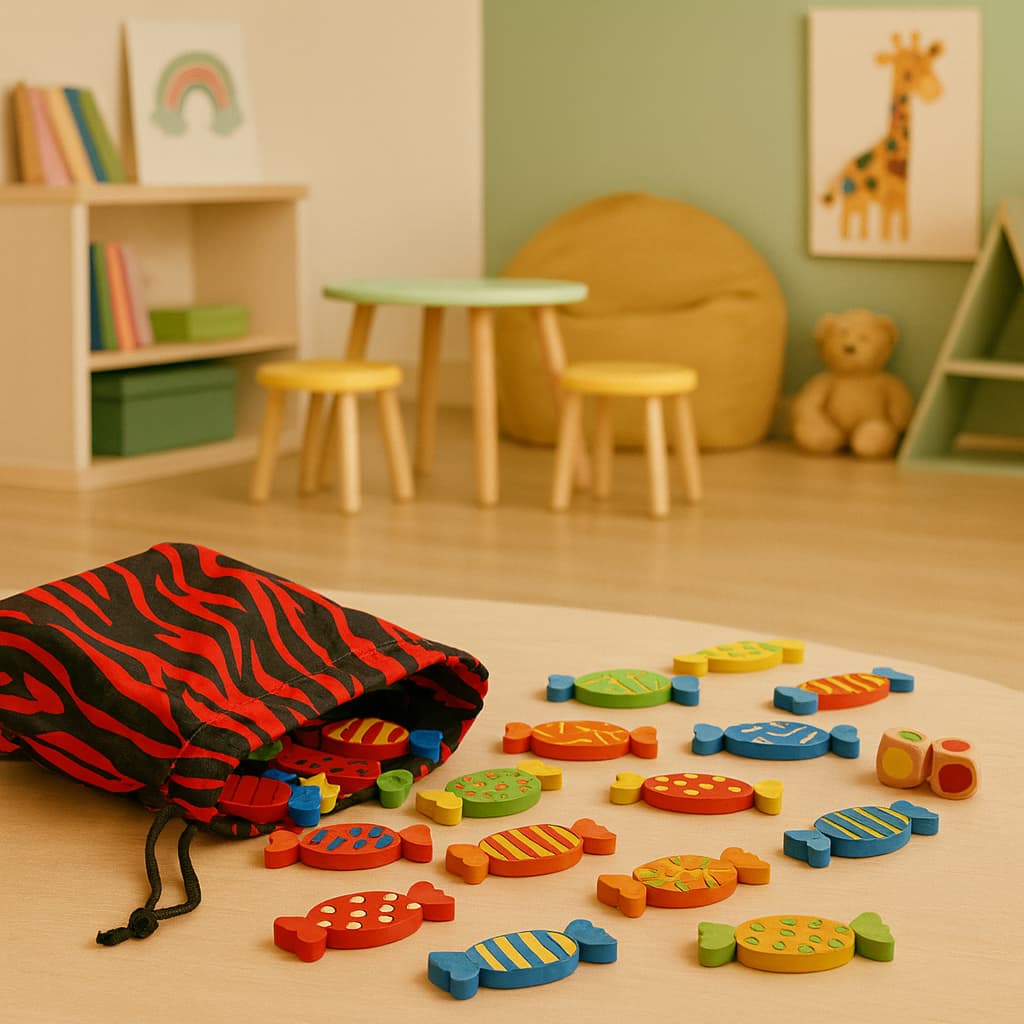 Jeux Montessori en Bois | Bonbons Colors Matching