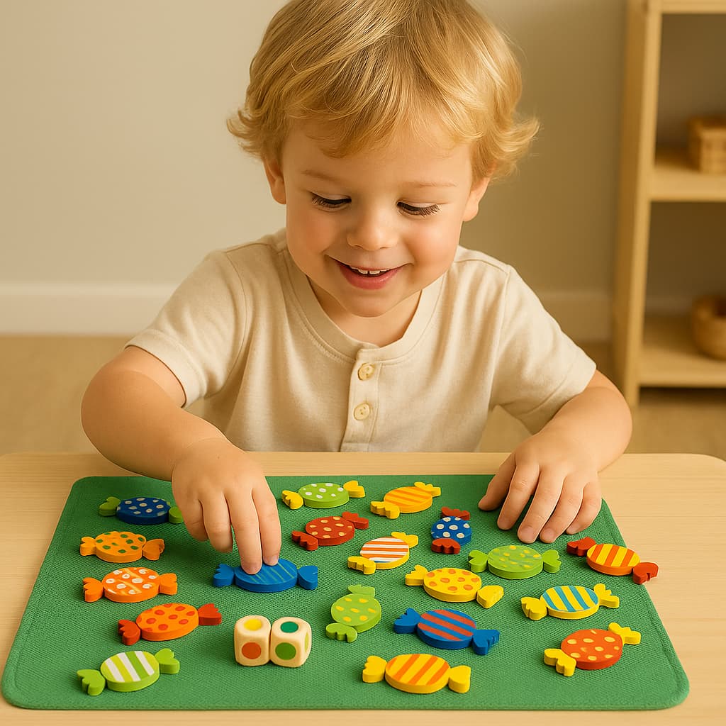 Jeux Montessori en Bois | Bonbons Colors Matching