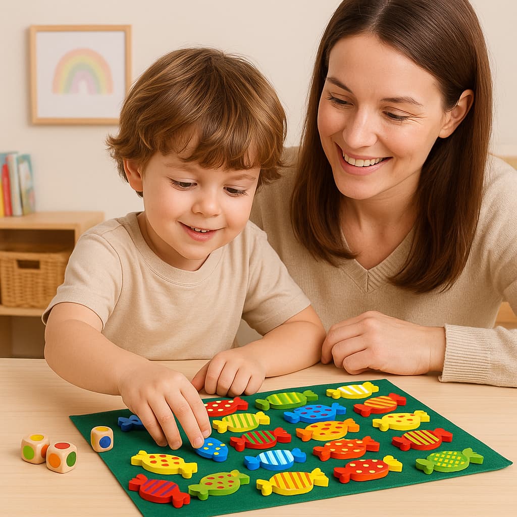 Jeux Montessori en Bois | Bonbons Colors Matching