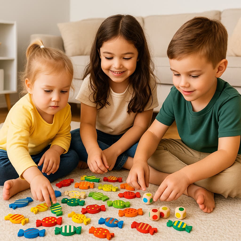 Jeux Montessori en Bois | Bonbons Colors Matching