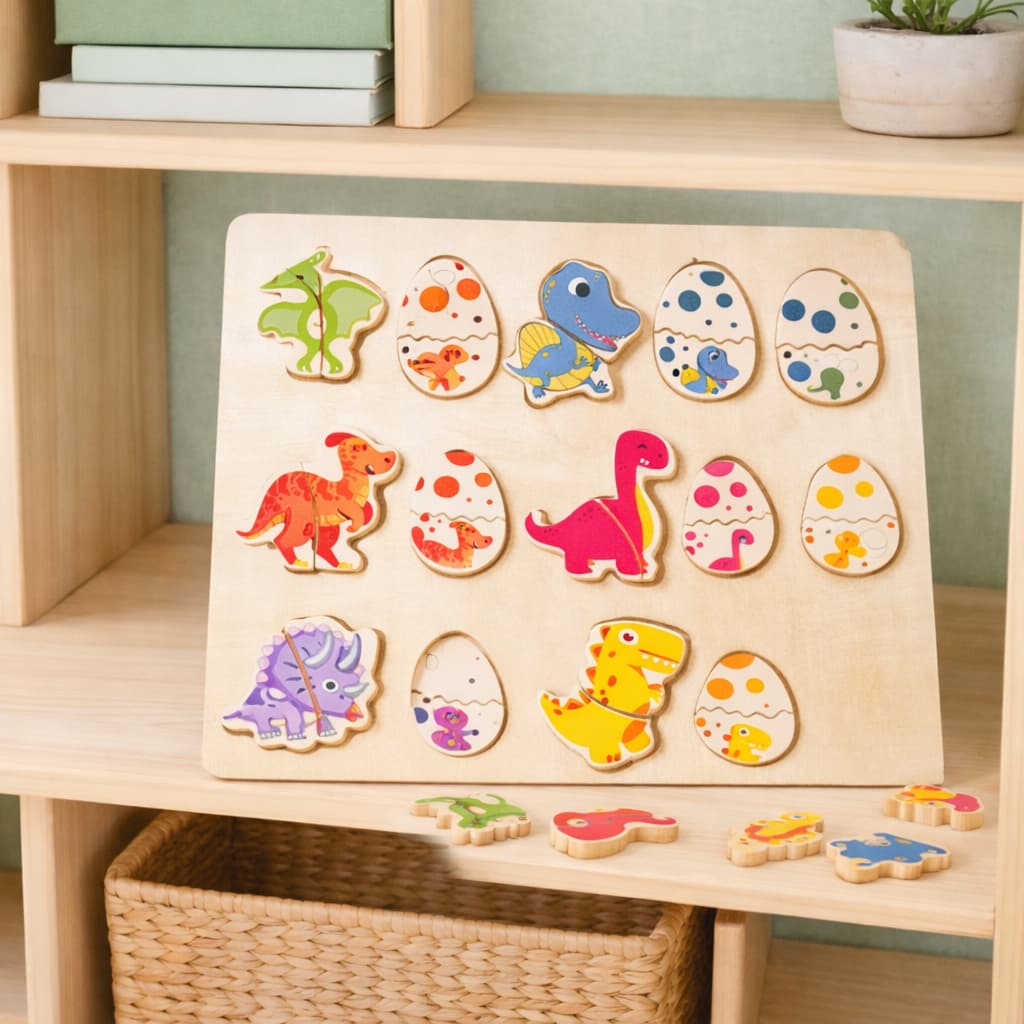 Jeux Montessori en Bois | Dinosaure en Paires