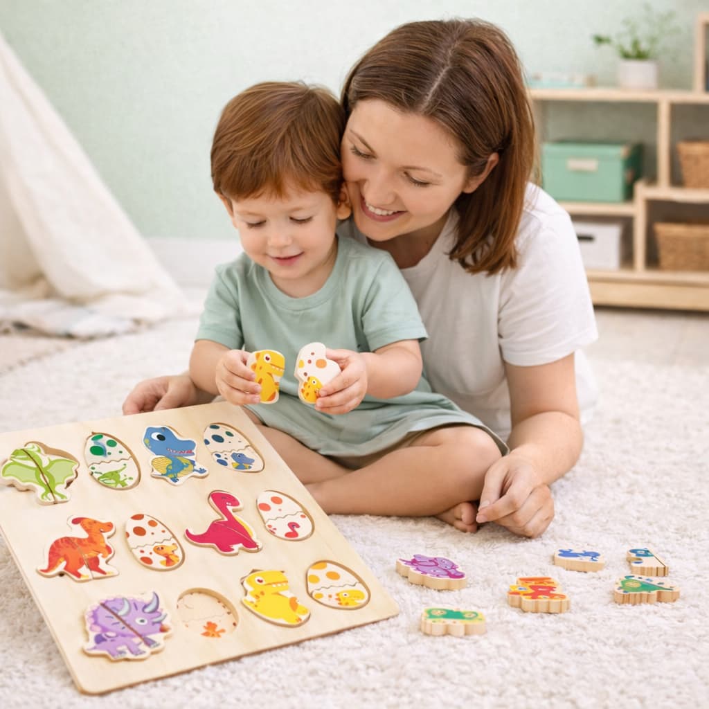 Jeux Montessori en Bois | Dinosaure en Paires