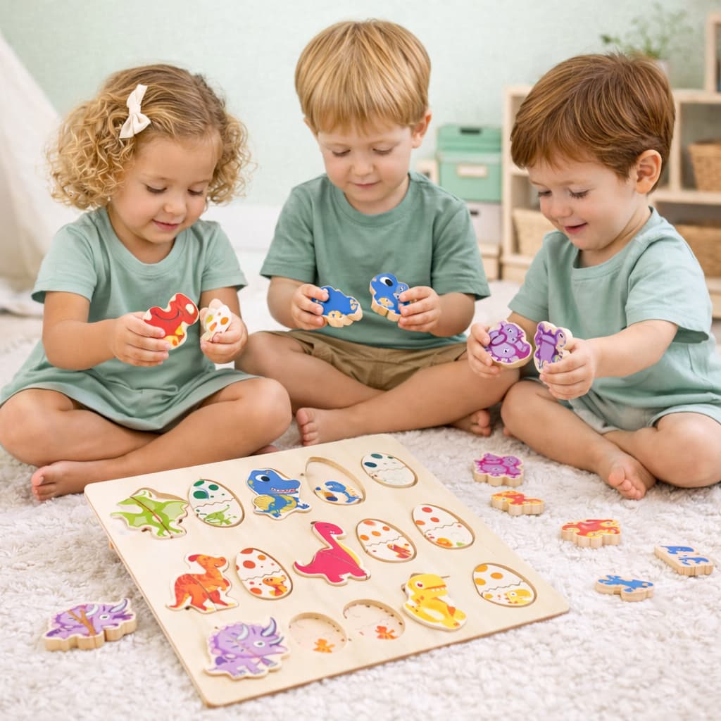 Jeux Montessori en Bois | Dinosaure en Paires