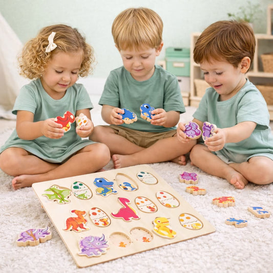 Jeux Montessori en Bois | Dinosaure en Paires