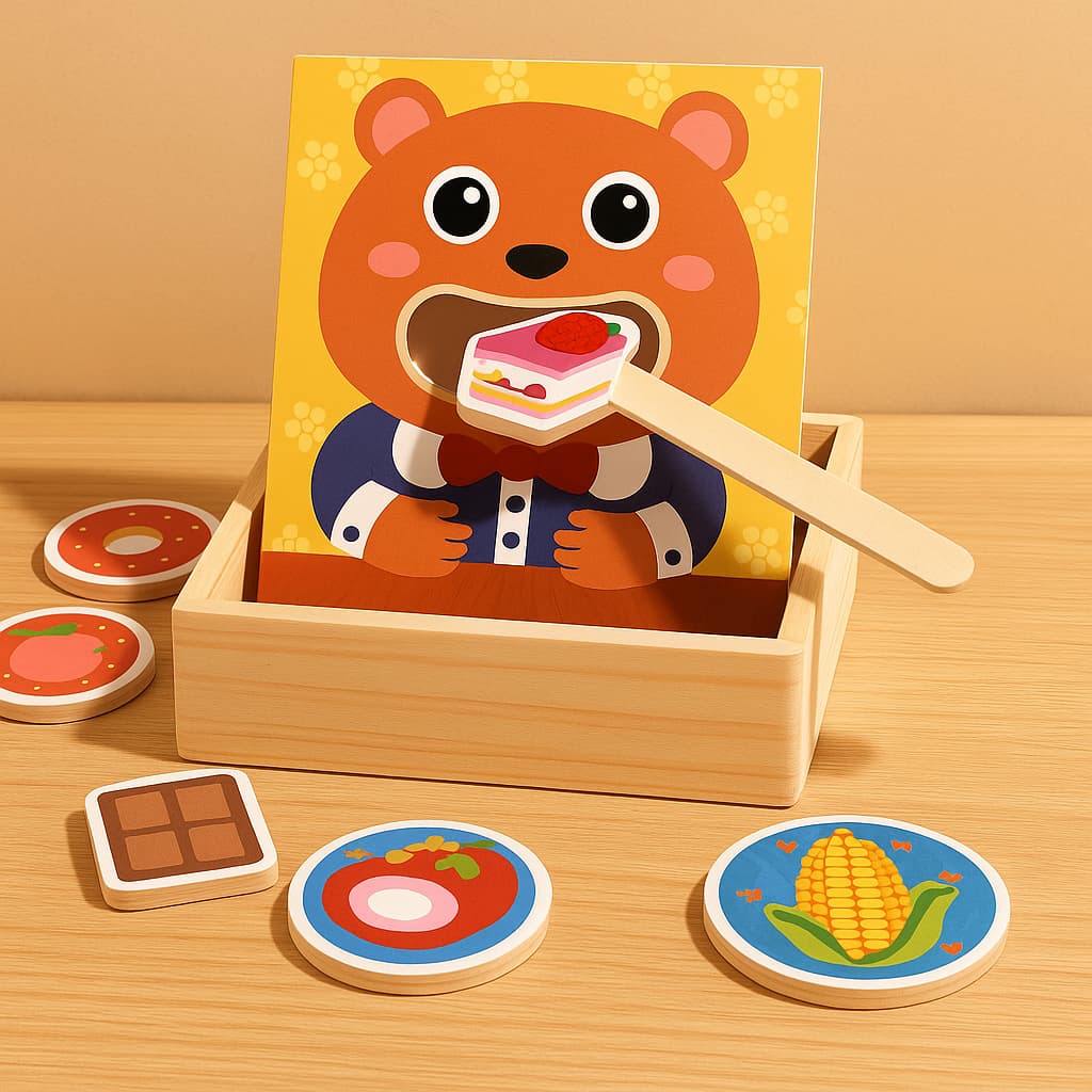 Jeux Montessori en Bois | Je nourris mon Ours