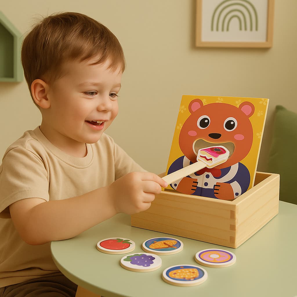 Jeux Montessori en Bois | Je nourris mon Ours