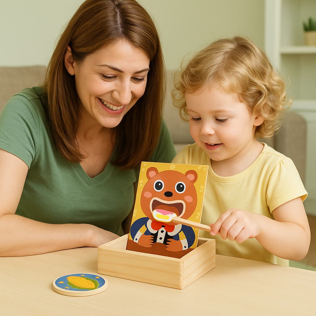 Jeux Montessori en Bois | Je nourris mon Ours