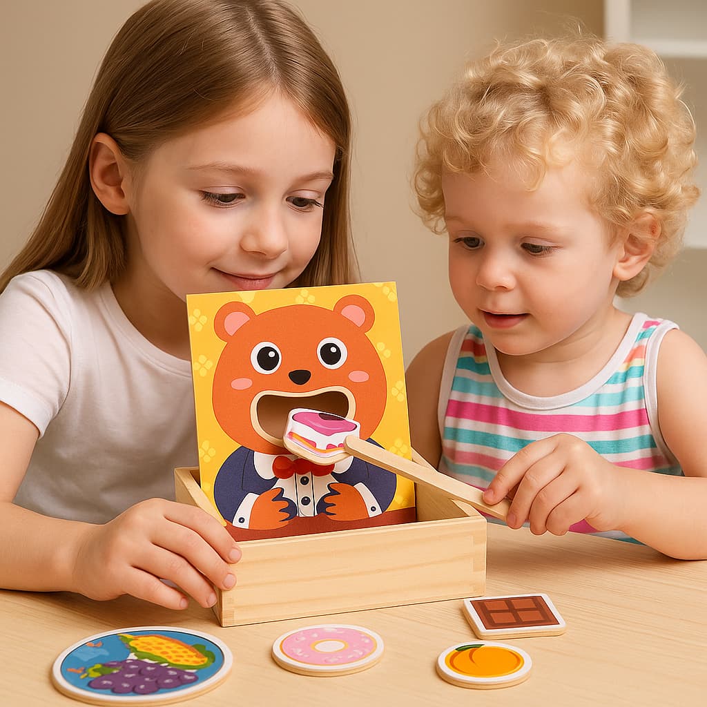 Jeux Montessori en Bois | Je nourris mon Ours