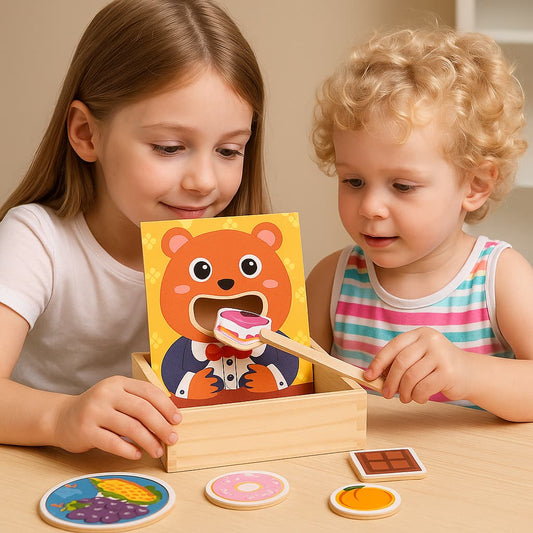 Jeux Montessori en Bois | Je nourris mon Ours