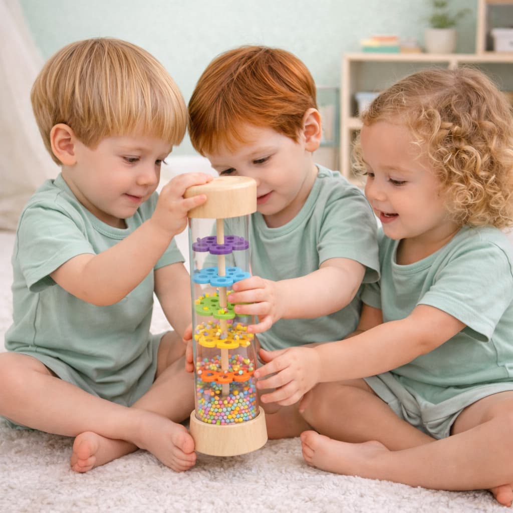 Jouet Bébé Montessori | Hochet Perles Arc en Ciel