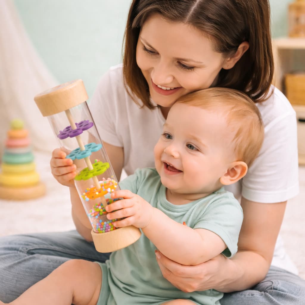 Jouet Bébé Montessori | Hochet Perles Arc en Ciel