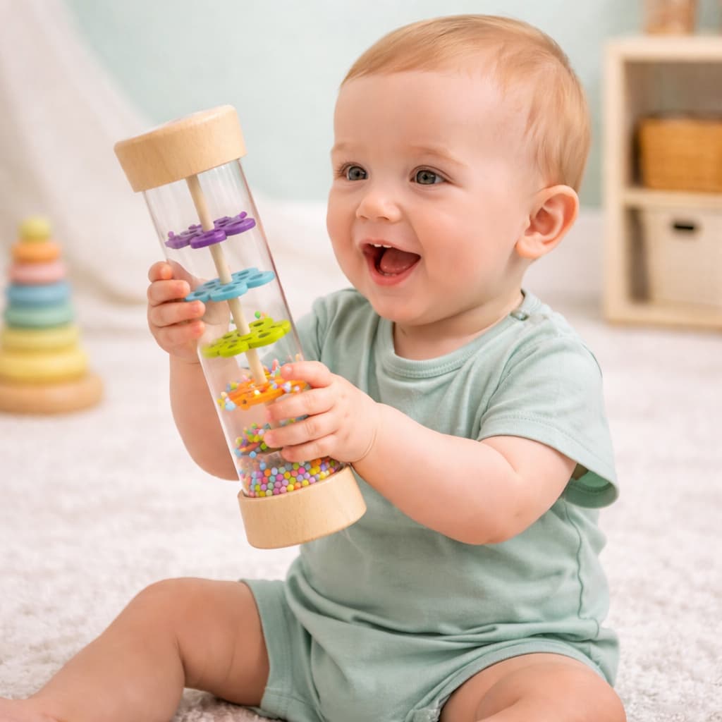 Jouet Bébé Montessori | Hochet Perles Arc en Ciel