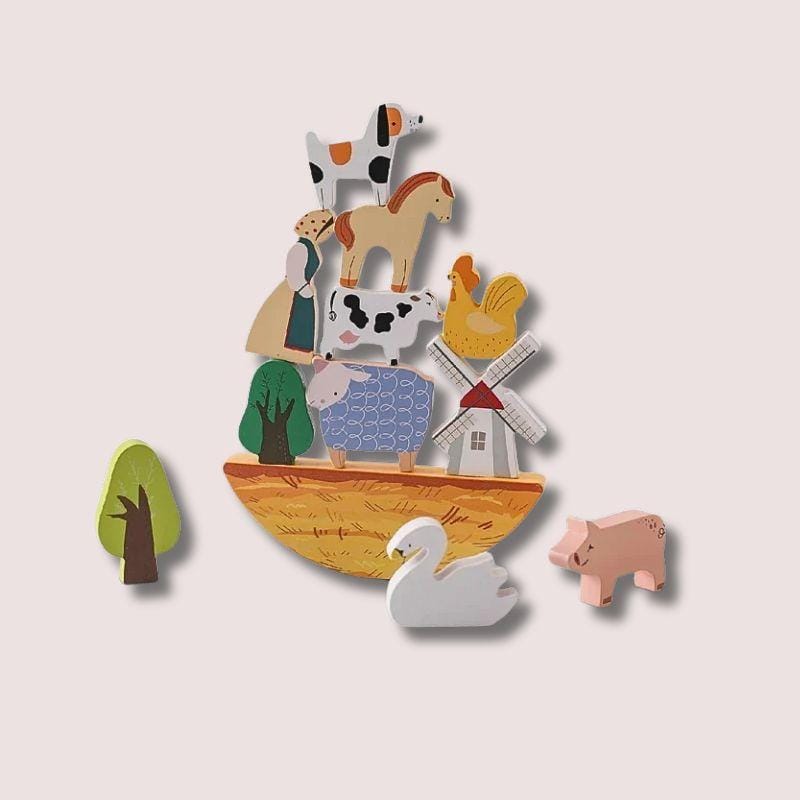Jouet en Bois Montessori | Trouver l'Equilibre ! Animaux de la Ferme