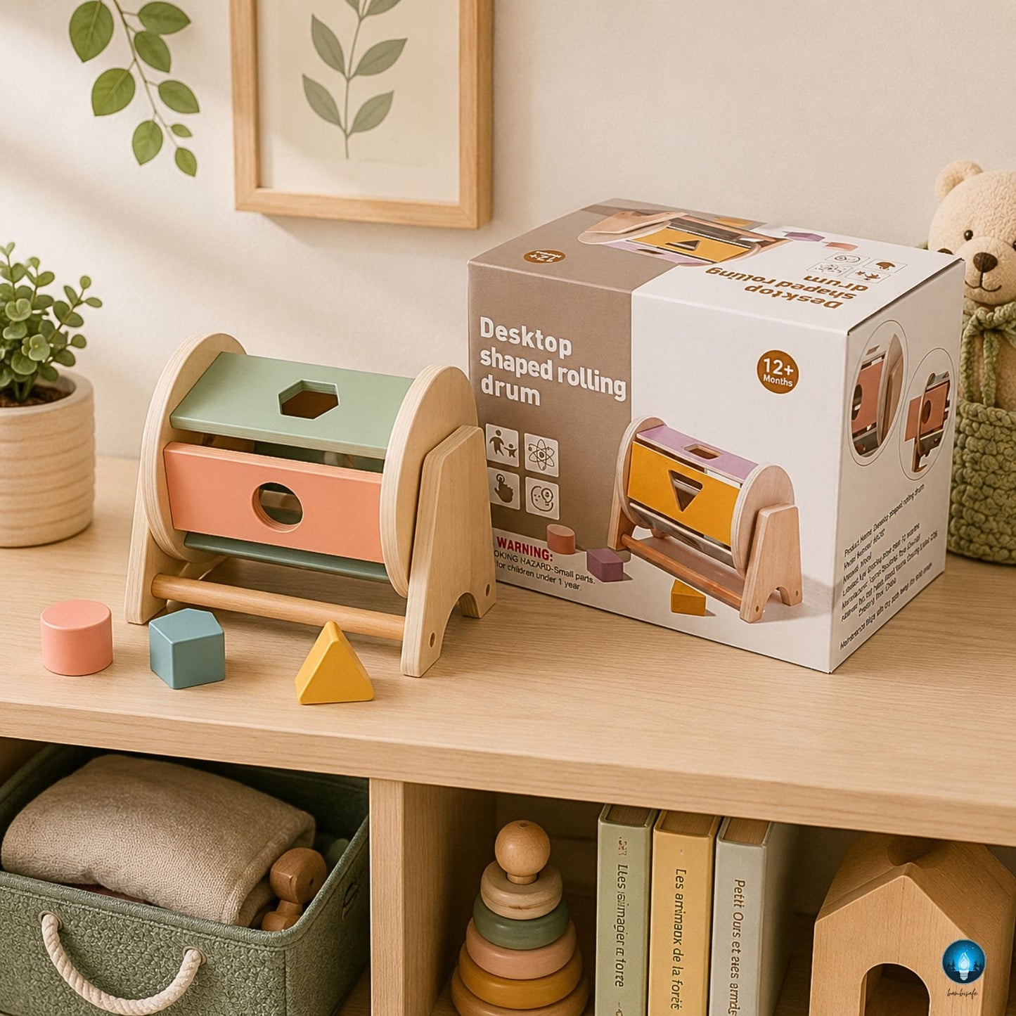 Jouet Montessori 1 an | Rolling Drum en Bois – Trier, Rouler, Découvrir