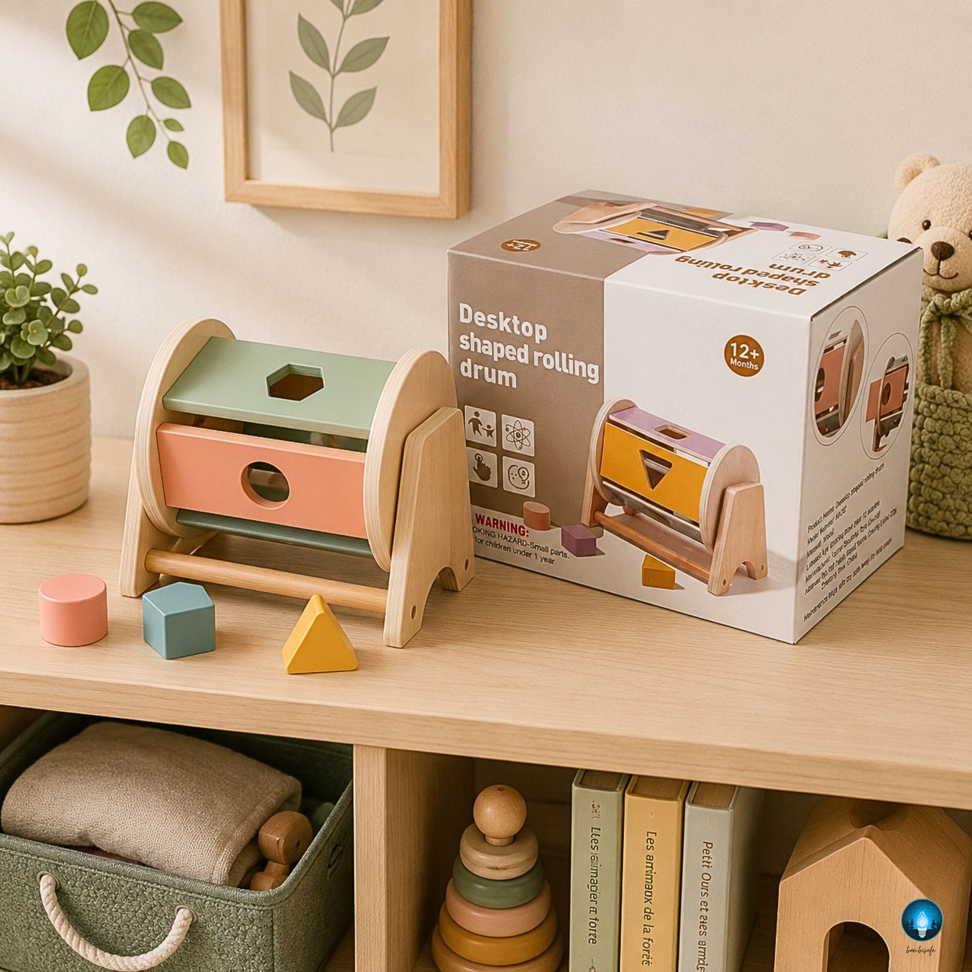 Jouet Montessori 1 an | Rolling Drum en Bois – Trier, Rouler, Découvrir
