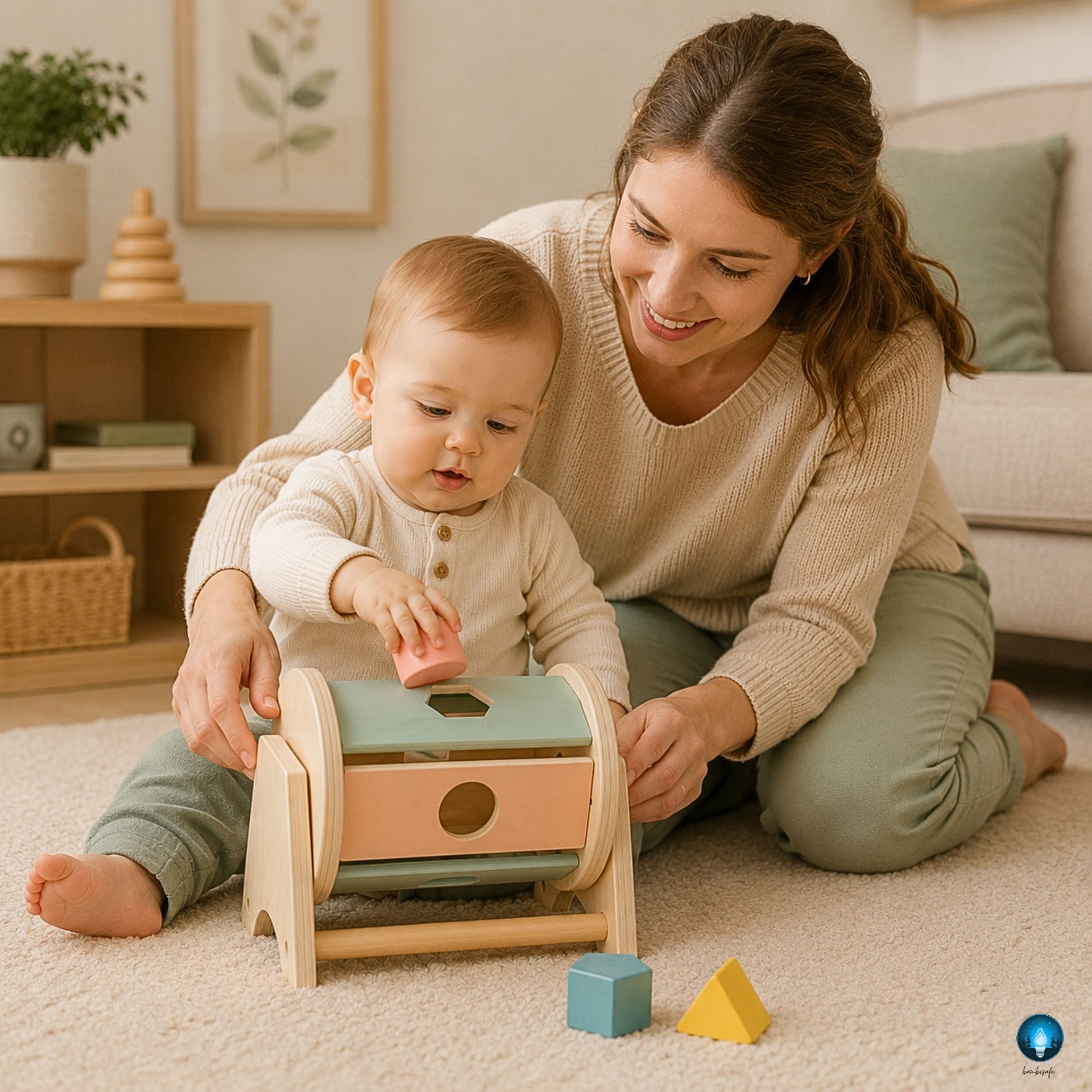 Jouet Montessori 1 an | Rolling Drum en Bois – Trier, Rouler, Découvrir
