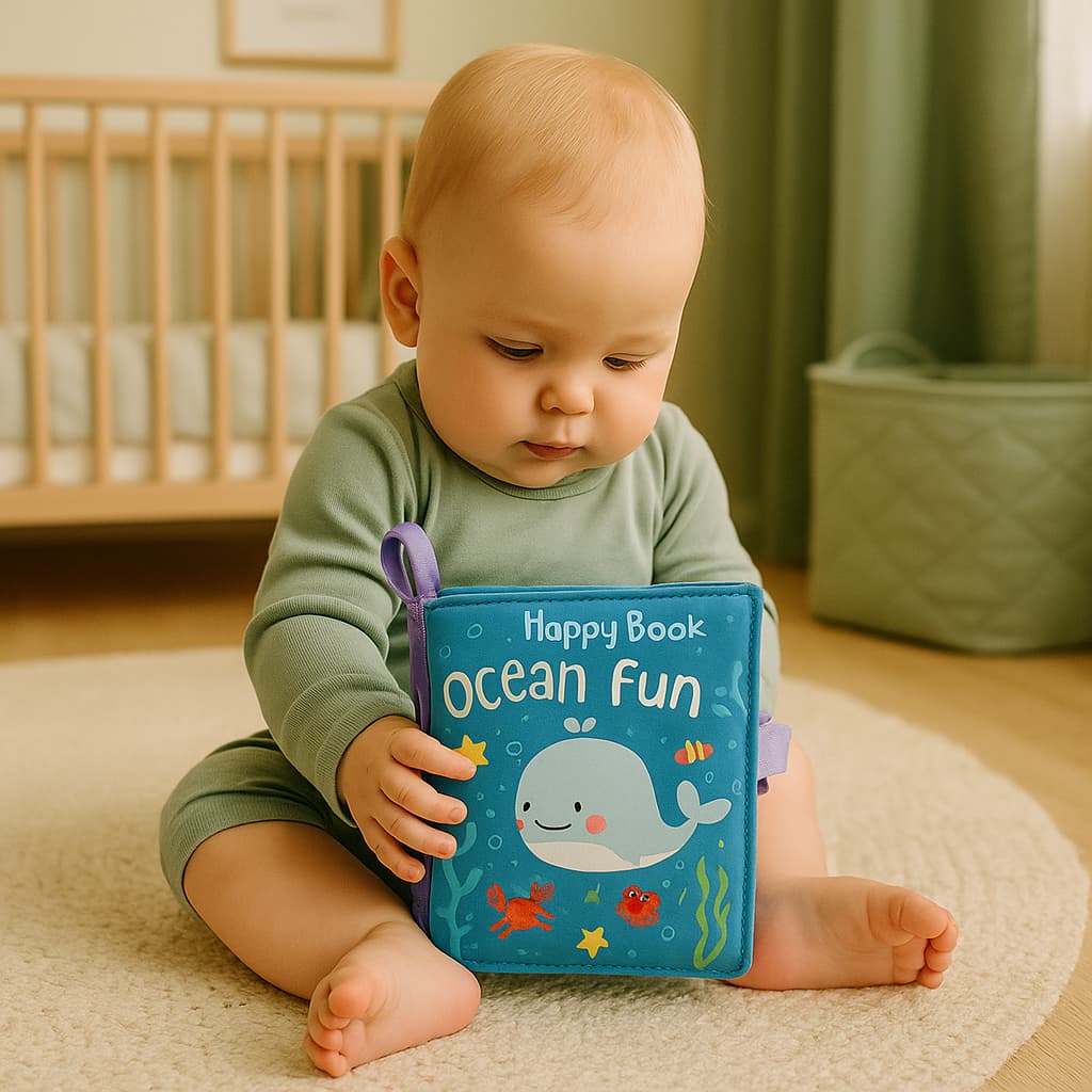 Jouet Montessori bébé | Livre d'éveil "Happy Book"