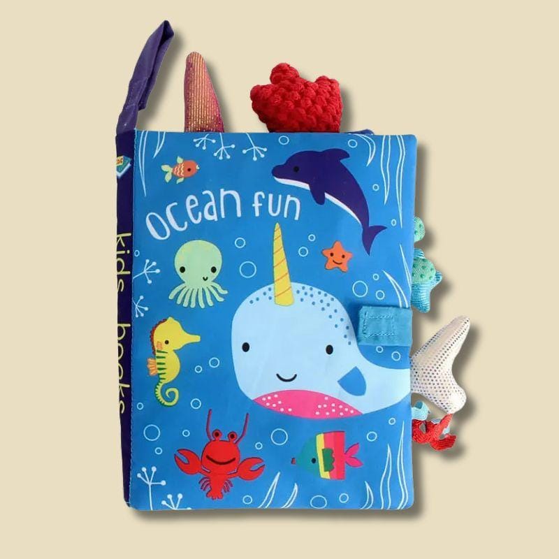 Jouet Montessori bébé | Livre d'éveil "Happy Book" Baleine