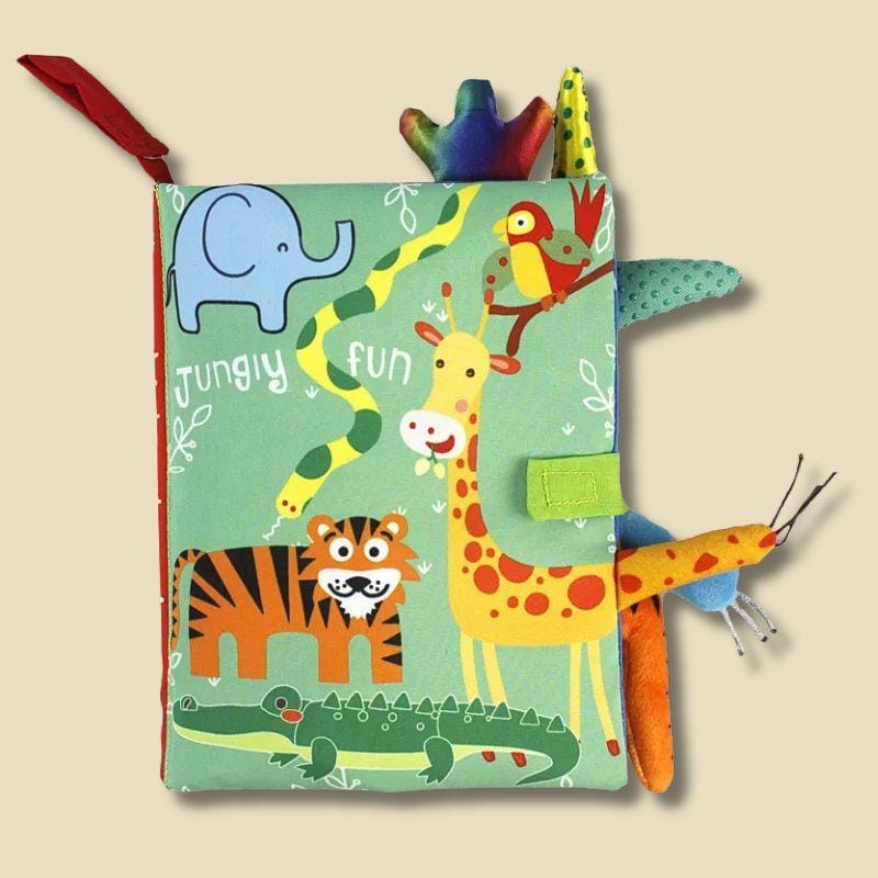 Jouet Montessori bébé | Livre d'éveil "Happy Book" Tigre