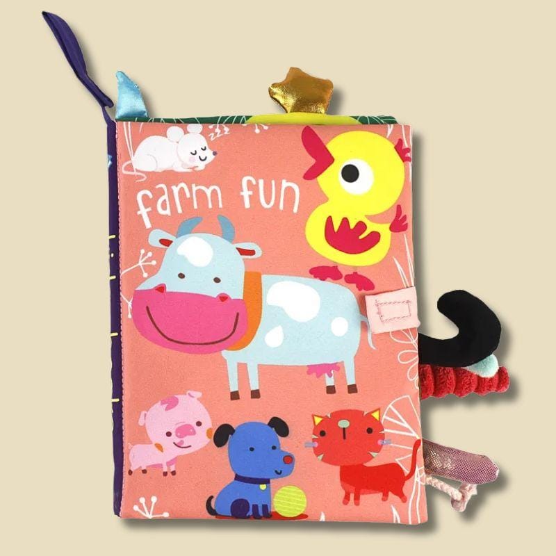 Jouet Montessori bébé | Livre d'éveil "Happy Book" Vache