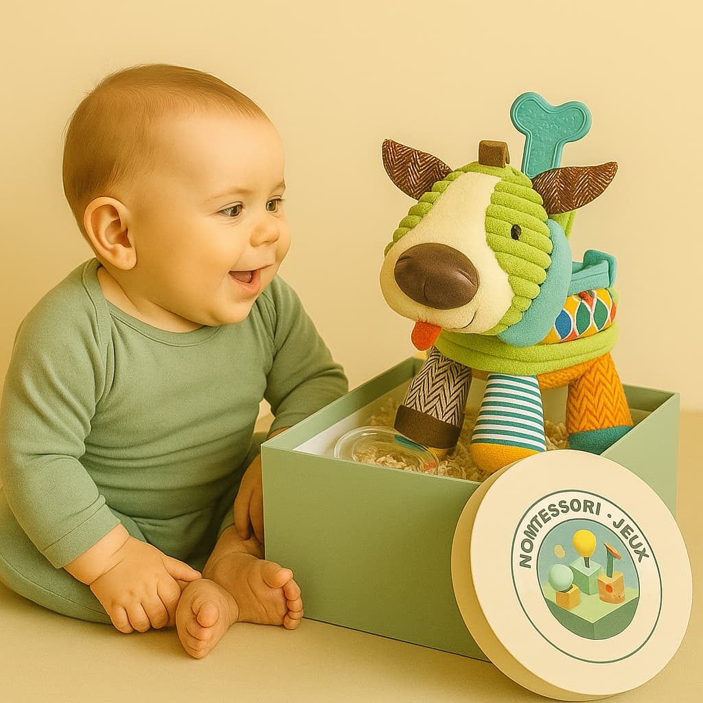 Jouet Montessori Bébé | Peluche Sensorielle Chien