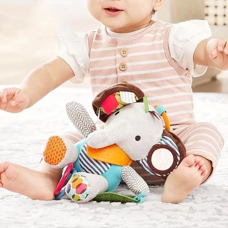 Jouet Montessori Bébé | Peluche Sensorielle Eléphant