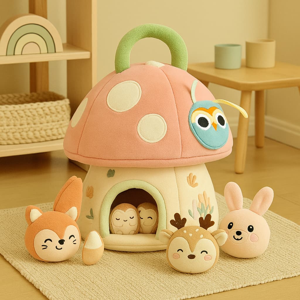 Jouets Montessori Boîte Tissu |  La Maison Champignon de Mes Petits Amis