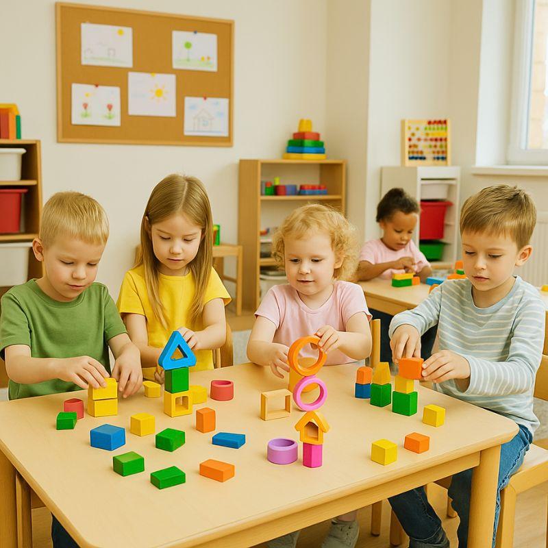 Montessori-jeux Formes Géométriques en Bois |  Rond Carré Triangle
