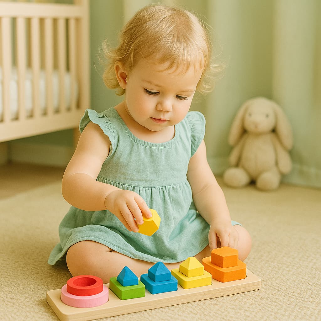 Montessori-jeux Formes Géométriques en Bois |  Rond Carré Triangle
