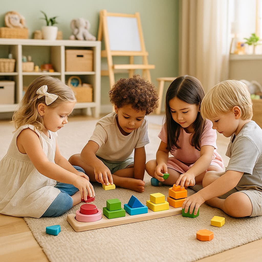 Montessori-jeux Formes Géométriques en Bois |  Rond Carré Triangle
