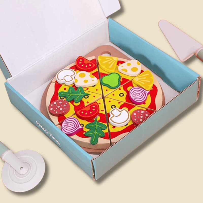Pizza Montessori en bois – jeu de cuisine éducatif pour enfant