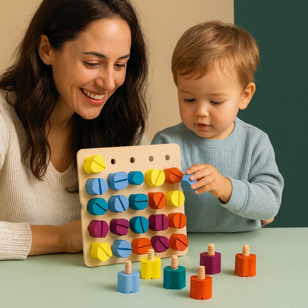 Planche Montessori | Boulons en Bois