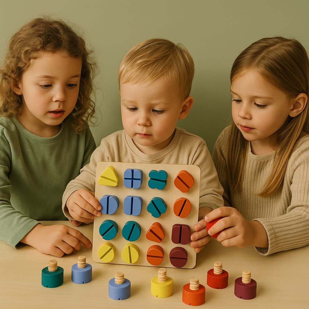 Planche Montessori | Boulons en Bois