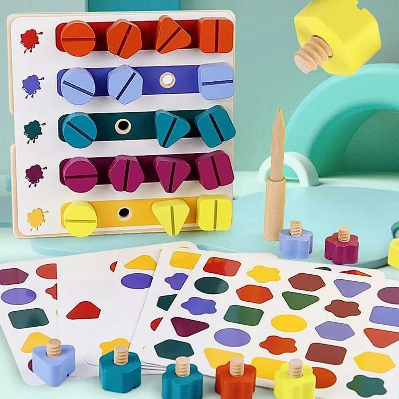 Planche Montessori | Boulons en Bois