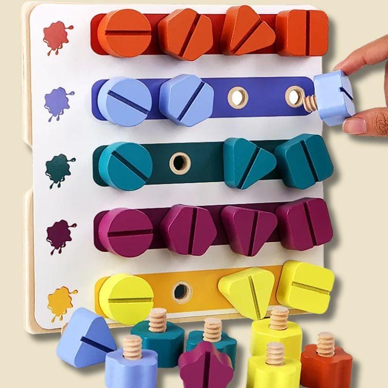 Planche Montessori | Boulons en Bois